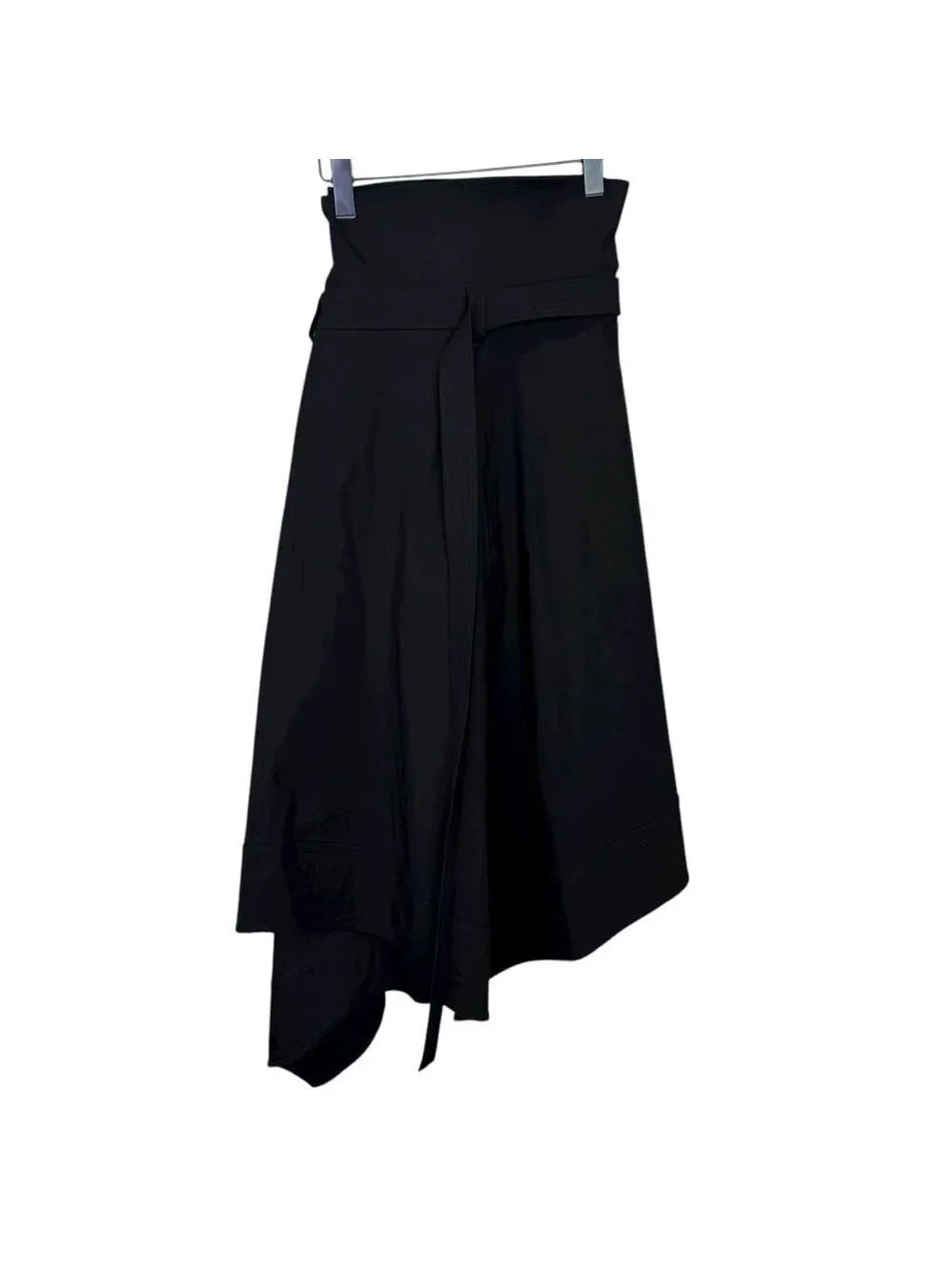 NEW A.L.C. Mackenzie Linen Midi Wrap Skirt Black Size 10